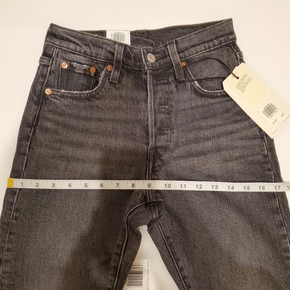 Levi's 501 High Rise Skinny Gray Black Jeans - Picture 6 of 6